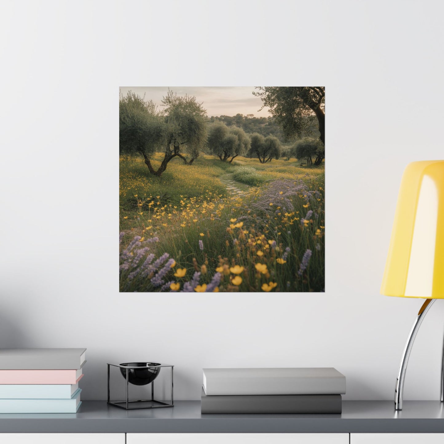 Descarga digital de la imagen "Naturaleza serena", arte mural floral, decoración de olivar, impresión botánica, estética del hogar, decoración de la sala de estar.