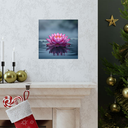 Pósteres mate de flor de loto, descarga digital, arte de pared relajante, decoración del hogar, decoración de salas de meditación, regalo para amantes de la naturaleza, impresión de arte zen.