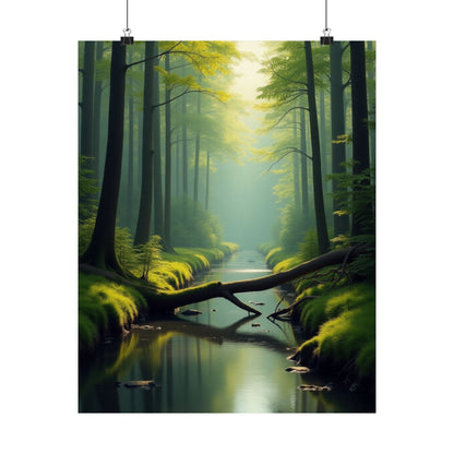 Digital download Vertical Posters - Green Forest at Dawn