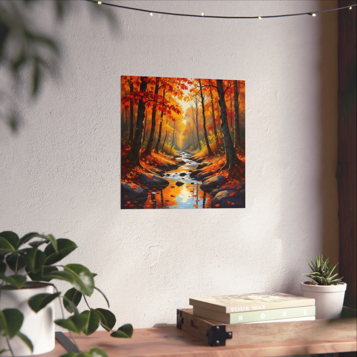 Autumn Forest Matte Poster, Fall Wall Art, Nature Decor, Cozy Living Room Print, Seasonal Home Decoration