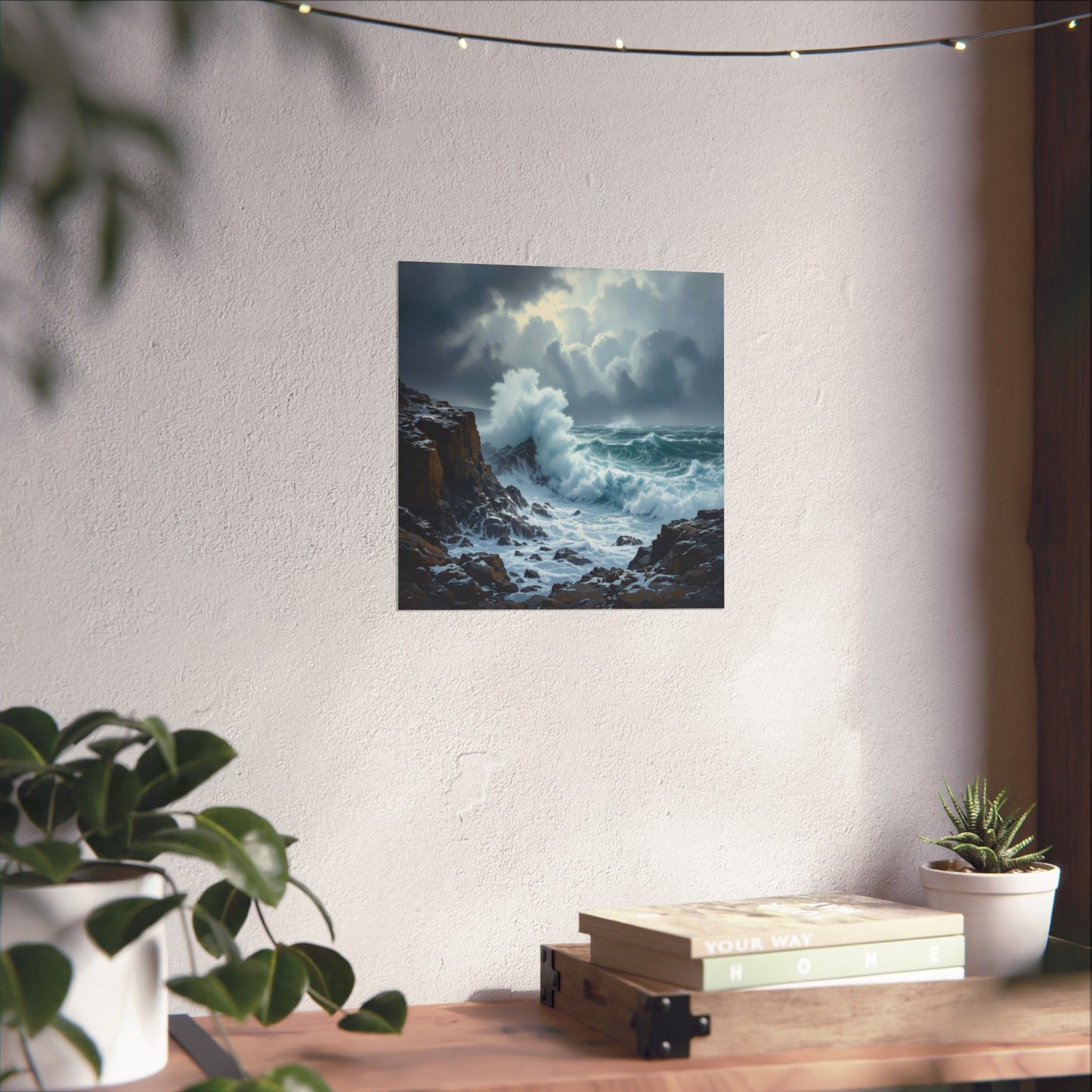 Digital download Posters - Seascape with Rugged Rocky Cliff Design