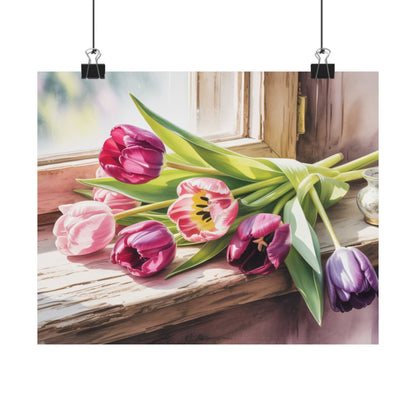 Digital download Antique Tulips Poster