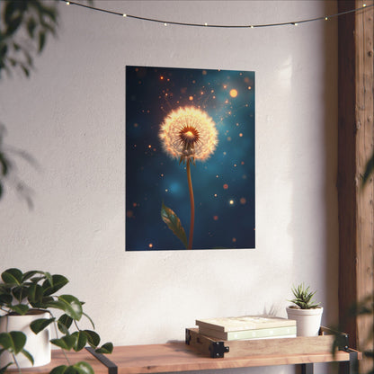 Digital download Dandelion Dream Matte Poster, Inspirational Wall Art, Home Decor, Nature Print, Gift for Her, Boho Wall Art
