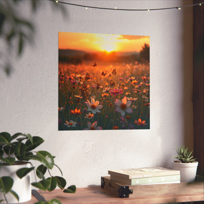 Landscape with Wildflowers and Butterflies Design