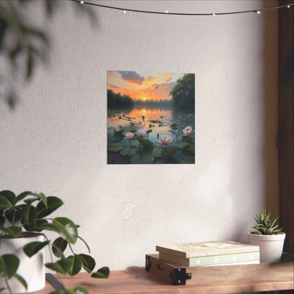 Descargas digitales: Póster de flor de loto relajante | Arte mural natural, decoración del hogar con serenidad, regalo de meditación, estampado floral, arte ecológico
