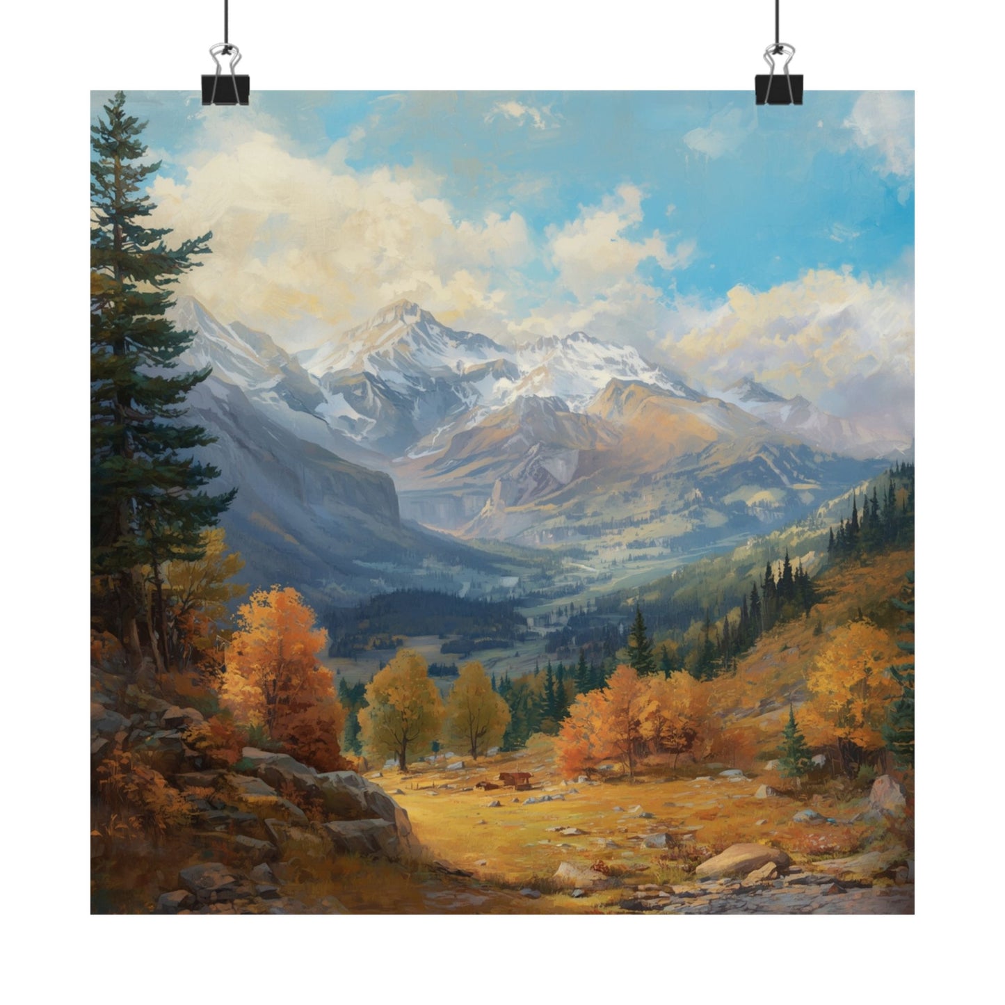 Posters - Scenic Mountain Valley Landscape