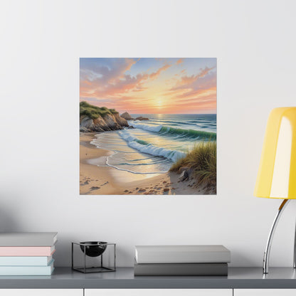 Descarga digital: Arte mural con atardecer costero, pósteres mate para amantes de la playa, decoración del hogar, regalo para amantes de la naturaleza, decoración de casas de playa, impresión escénica.