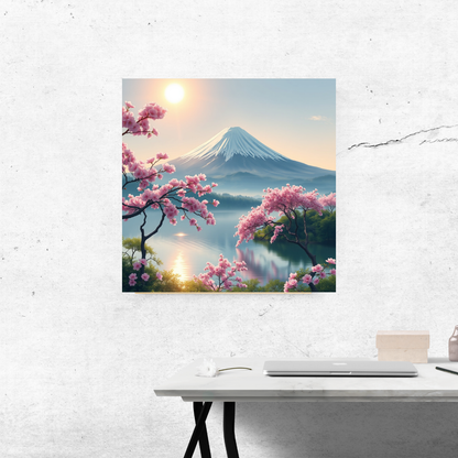 Serene Nature Poster, Wall Art Print, Japanese Landscape Decor, Floral Artwork, Gift for Nature Lovers, Home or Office Decoration