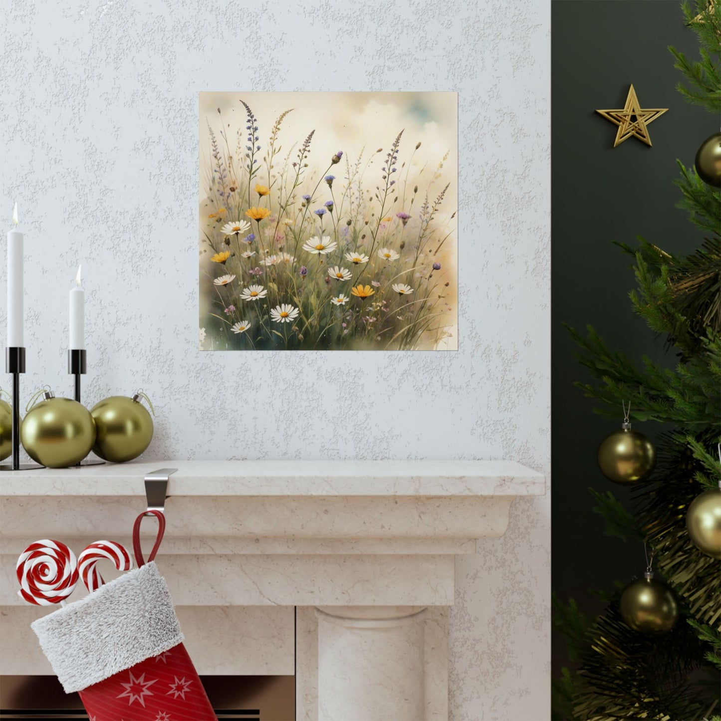 Descarga digital: Póster de naturaleza serena, arte mural floral, decoración de olivar, impresión botánica, estética del hogar, decoración de sala de estar.