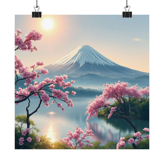 Póster de naturaleza serena, impresión de arte mural, decoración de paisaje japonés, obra de arte floral, regalo para amantes de la naturaleza, decoración para el hogar o la oficina.