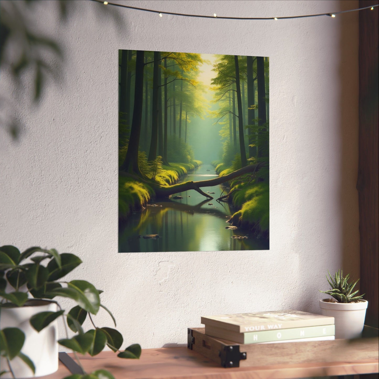 Digital download Vertical Posters - Green Forest at Dawn