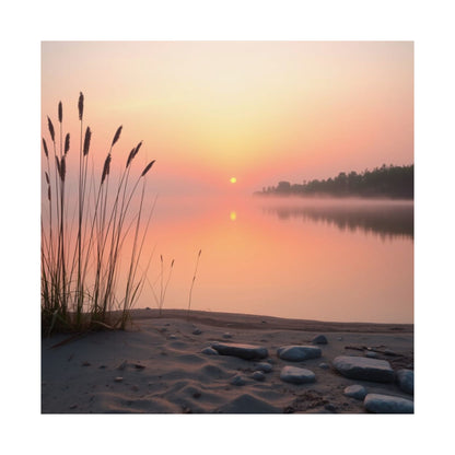 Póster de naturaleza serena, arte mural de atardecer tranquilo, decoración para amantes de la naturaleza, regalo para cualquier ocasión, decoración de paisaje tranquilo
