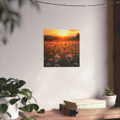 Landscape with Wildflowers and Butterflies Design