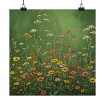 Vintage Wildflowers Poster