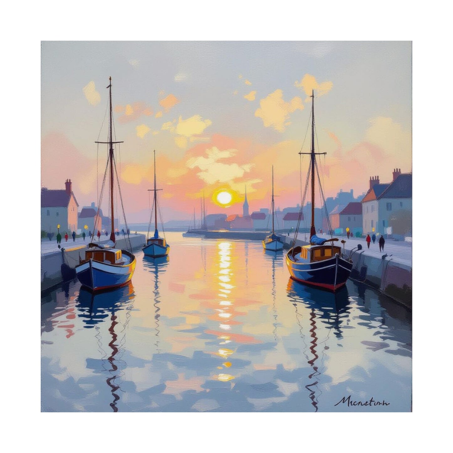 Watercolour Harbour Poster