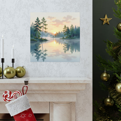 Serene Nature Wall Art Print, Matte Vertical Posters, Scenic Home Decor, Tranquil Sunset Print, Outdoor Lover Gift, Peaceful Landscape