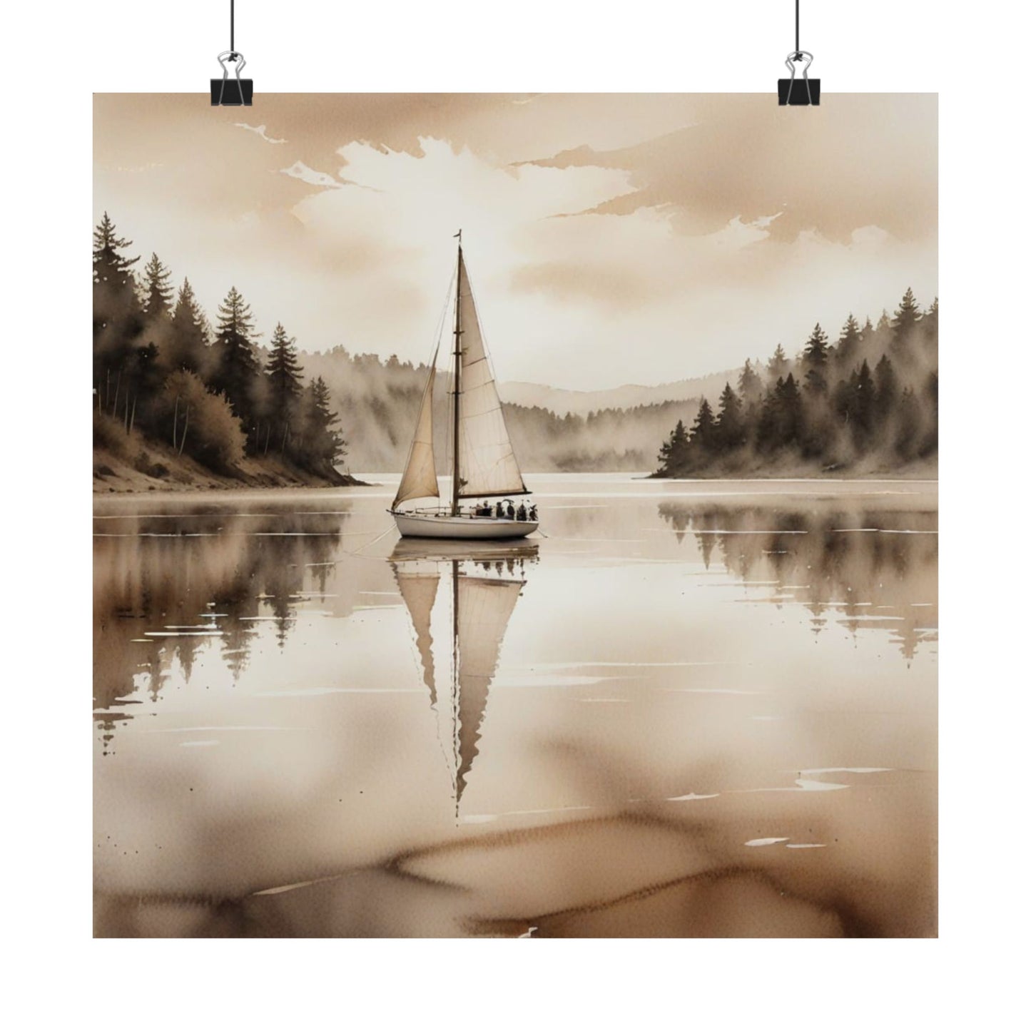 Descarga digital: Pósteres de naturaleza serena, arte mural tranquilo, decoración minimalista para el hogar, ilustraciones de navegación, impresión de paisajes relajantes.