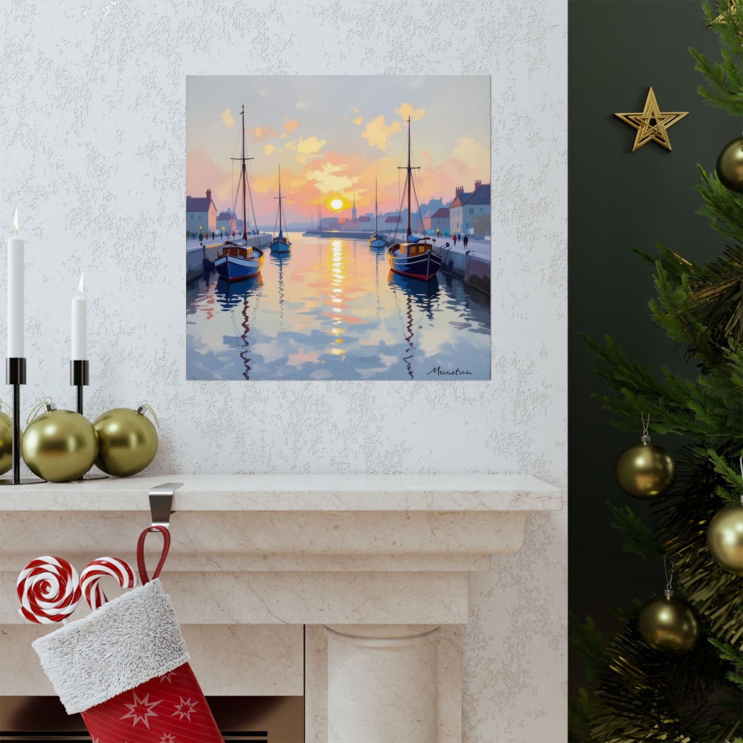 Watercolour Harbour Poster