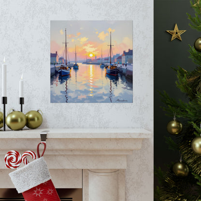 Watercolour Harbour Poster