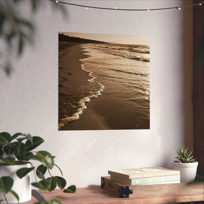 Sepia Beach Photo Matte Poster