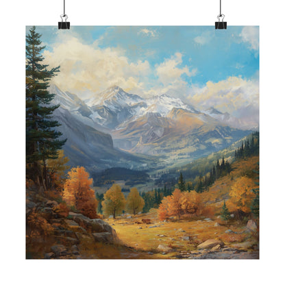 Posters - Scenic Mountain Valley Landscape