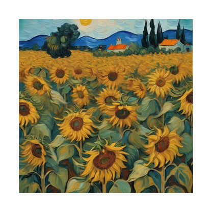 Téléchargement numérique : affiche d'art tournesol, décoration murale mate, esthétique botanique pour la maison, cadeau pour les amoureux de la nature, art mural de style Van Gogh