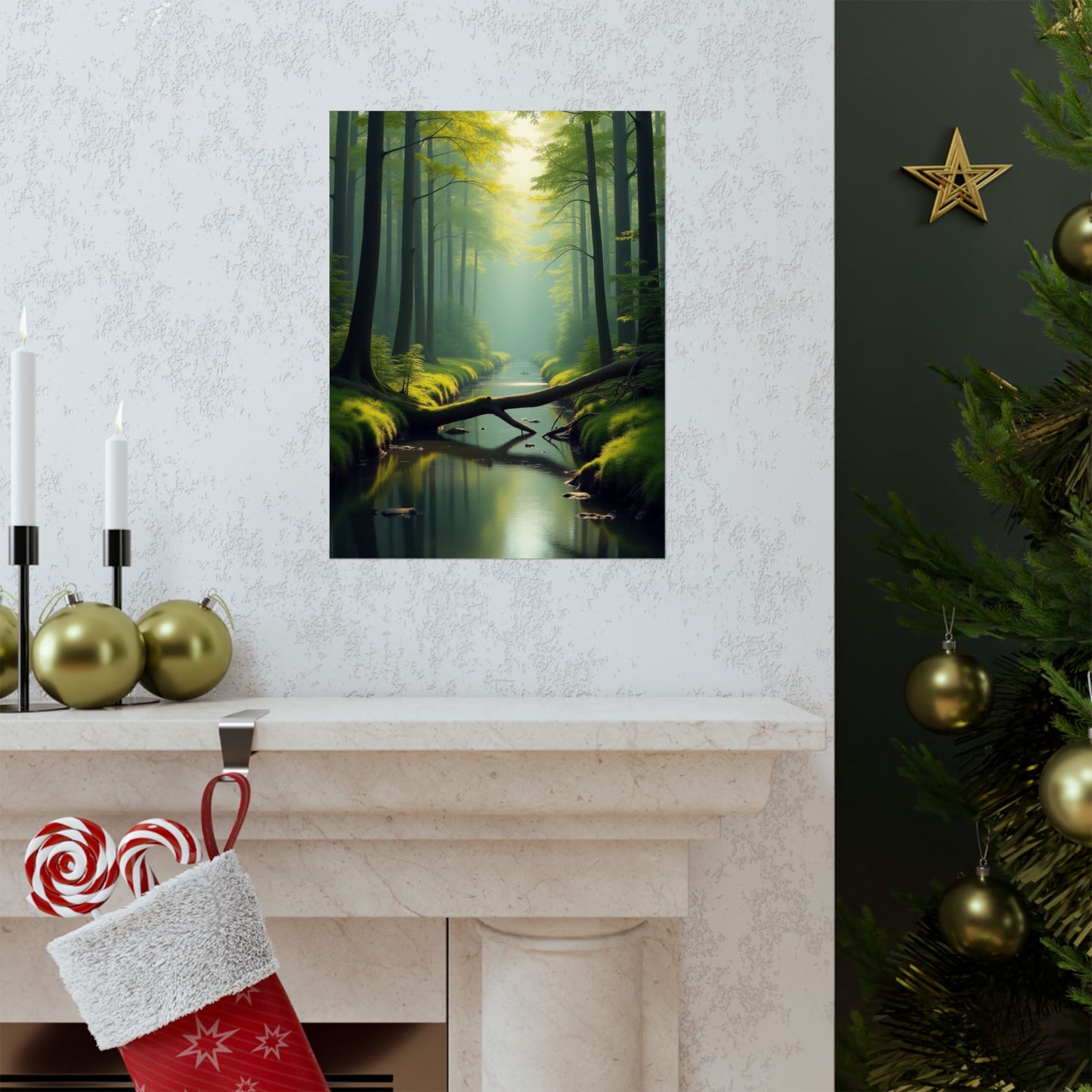 Digital download Vertical Posters - Green Forest at Dawn