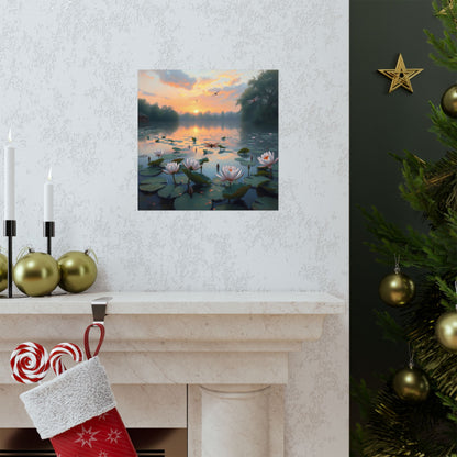 Descargas digitales: Póster de flor de loto relajante | Arte mural natural, decoración del hogar con serenidad, regalo de meditación, estampado floral, arte ecológico