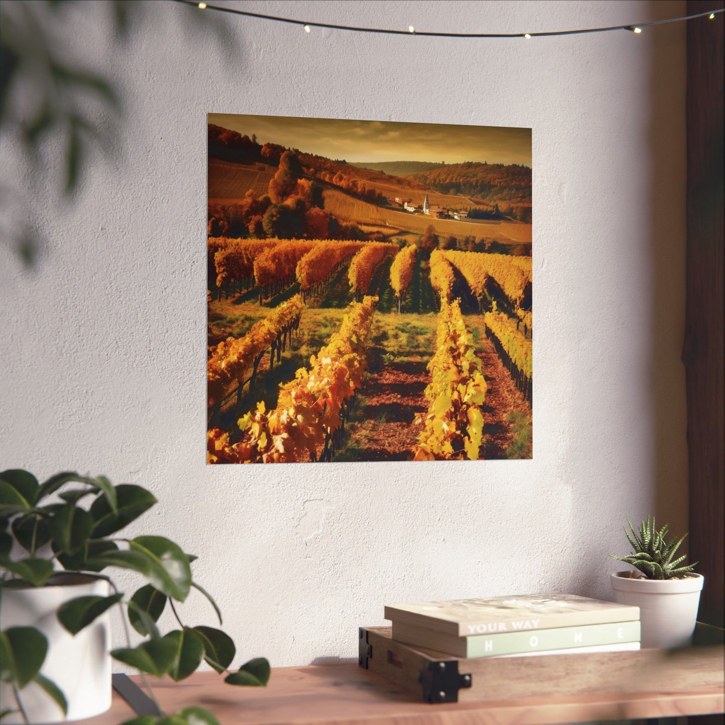 Pósteres mate de viñedos otoñales, decoración otoñal, arte mural paisajístico, decoración rústica para el hogar, regalos para amantes del vino, decoraciones de temporada