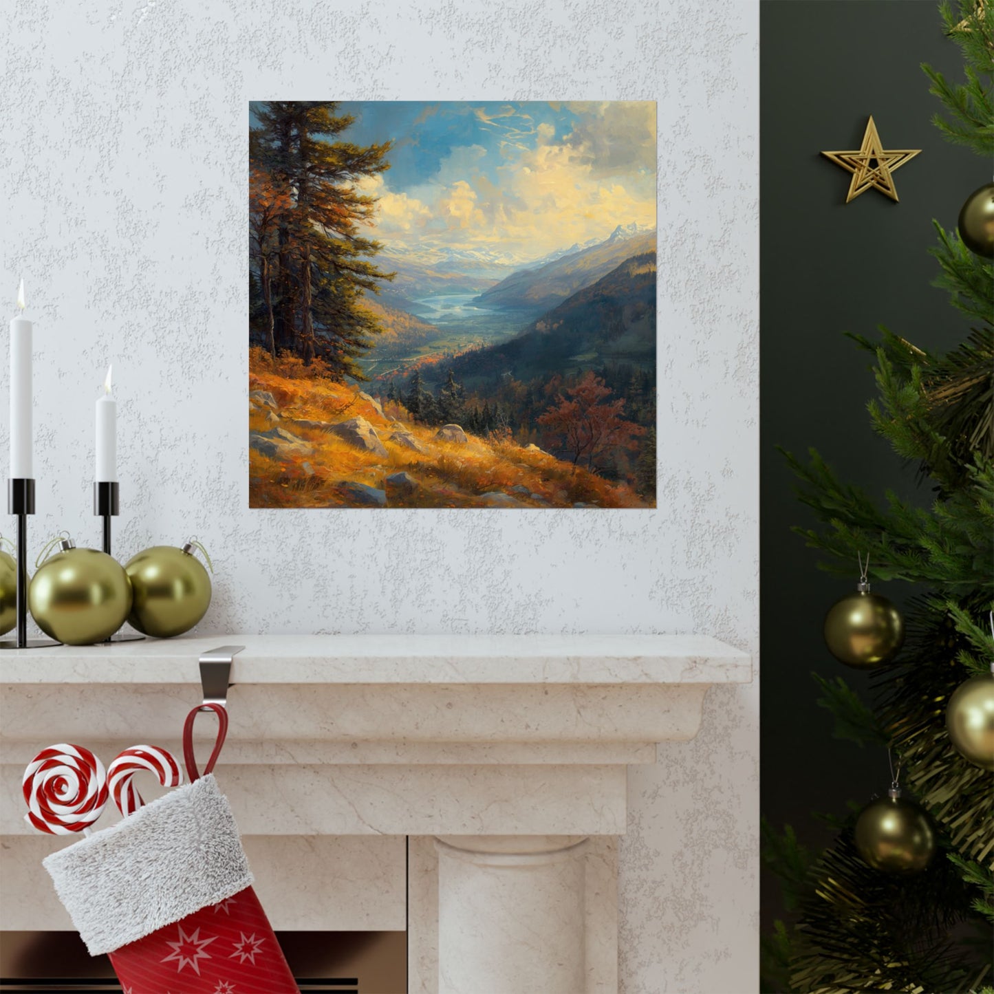 Posters - Scenic Mountain Valley Landscape