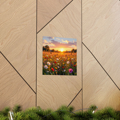 Digital download Landscape with Wildflowers and Butterflies Design