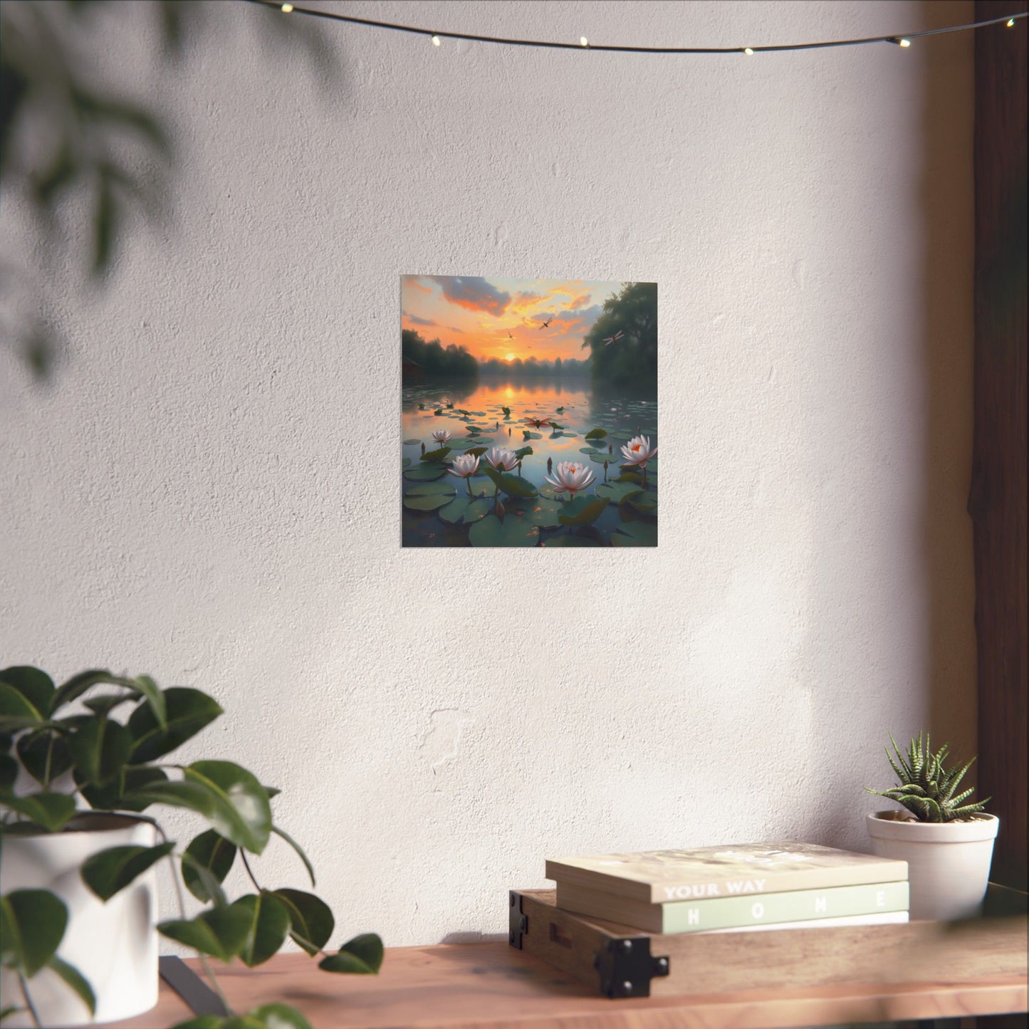 Descargas digitales: Póster de flor de loto relajante | Arte mural natural, decoración del hogar con serenidad, regalo de meditación, estampado floral, arte ecológico