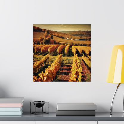 Pósteres mate de viñedos otoñales, decoración otoñal, arte mural paisajístico, decoración rústica para el hogar, regalos para amantes del vino, decoraciones de temporada