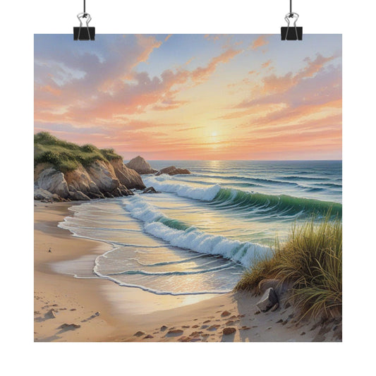 Téléchargement numérique : affiches mates sur le thème du coucher de soleil côtier, pour les amoureux de la plage, décoration d'intérieur, cadeau pour les passionnés de nature, décoration de maison de plage, impression panoramique