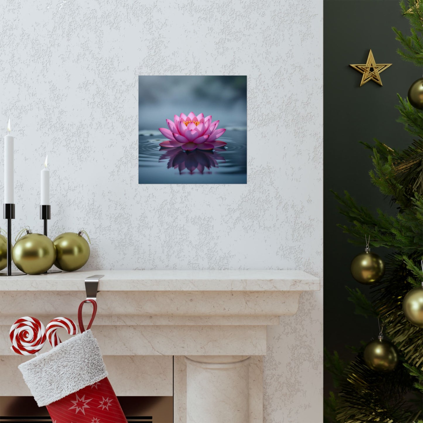 Pósteres mate de flor de loto, descarga digital, arte de pared relajante, decoración del hogar, decoración de salas de meditación, regalo para amantes de la naturaleza, impresión de arte zen.