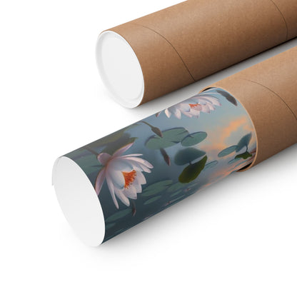 Póster de flor de loto relajante | Arte mural natural, decoración del hogar con serenidad, regalo de meditación, estampado floral, arte ecológico