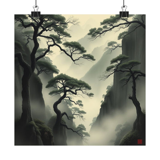 Affiche de paysage serein, art mural mat, décoration nature, esthétique de la maison tranquille, cadeau pour les amoureux de la nature, espace de méditation