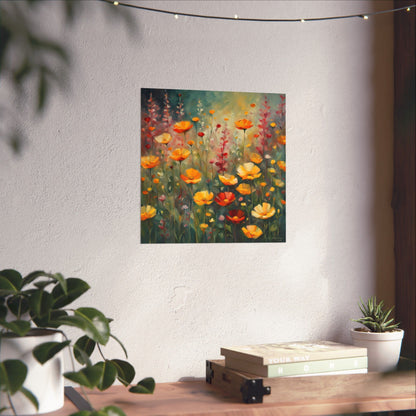 Digital download Poster Wild Flowers Impressionist Style