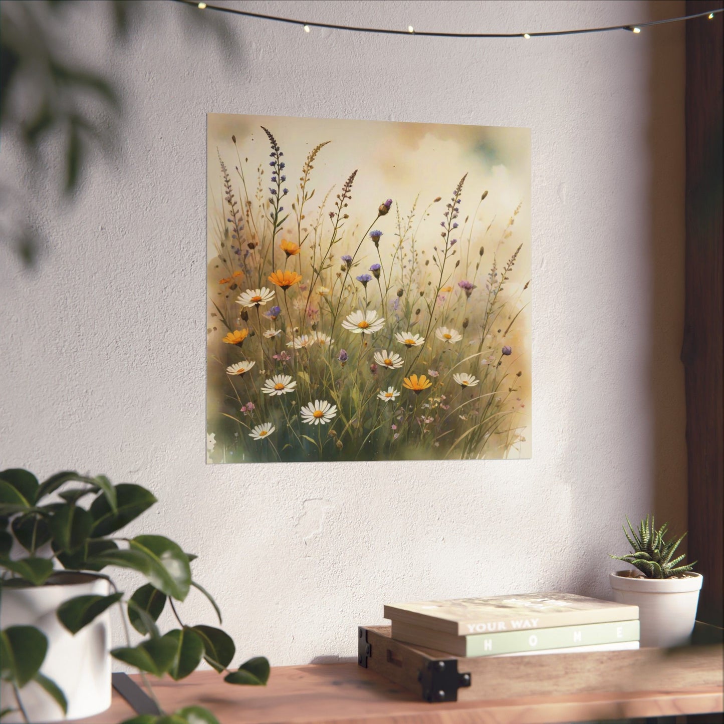 Descarga digital: Póster de naturaleza serena, arte mural floral, decoración de olivar, impresión botánica, estética del hogar, decoración de sala de estar.