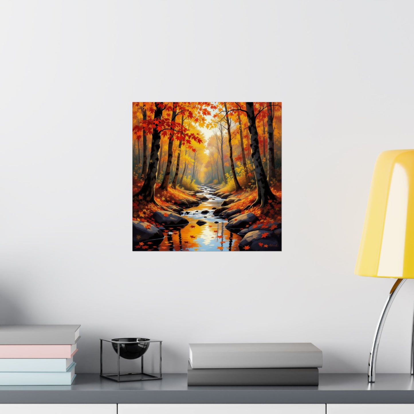 Autumn Forest Matte Poster, Fall Wall Art, Nature Decor, Cozy Living Room Print, Seasonal Home Decoration