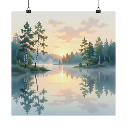 Serene Nature Wall Art Print, Matte Vertical Posters, Scenic Home Decor, Tranquil Sunset Print, Outdoor Lover Gift, Peaceful Landscape