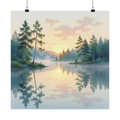 Serene Nature Wall Art Print, Matte Vertical Posters, Scenic Home Decor, Tranquil Sunset Print, Outdoor Lover Gift, Peaceful Landscape
