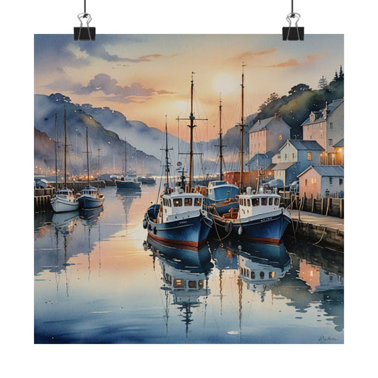 Digital download Watercolour Harbour Poster