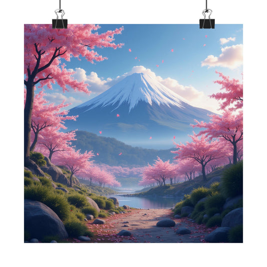 Pósteres mate escénicos, arte mural natural, impresiones de flores de cerezo japonesas, decoración del hogar, regalo para amantes de la naturaleza