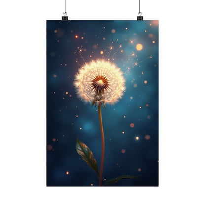 Digital download Dandelion Dream Matte Poster, Inspirational Wall Art, Home Decor, Nature Print, Gift for Her, Boho Wall Art