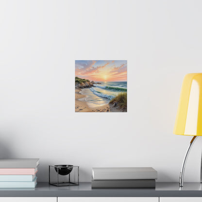Descarga digital: Arte mural con atardecer costero, pósteres mate para amantes de la playa, decoración del hogar, regalo para amantes de la naturaleza, decoración de casas de playa, impresión escénica.