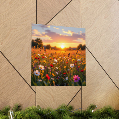 Digital download Landscape with Wildflowers and Butterflies Design