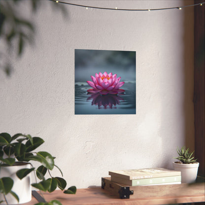 Pósteres mate de flor de loto, descarga digital, arte de pared relajante, decoración del hogar, decoración de salas de meditación, regalo para amantes de la naturaleza, impresión de arte zen.