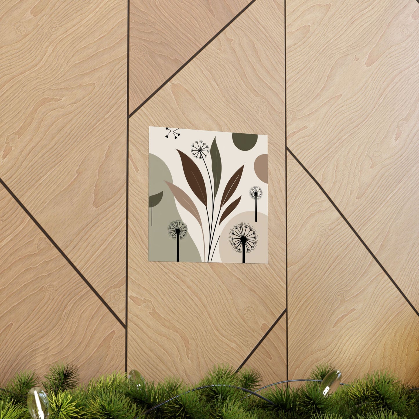 Póster mate, decoración de pared, ambiente natural, diseño de interiores modernos, estética bohemia, arte de pared bohemia, regalo para amantes de las plantas.