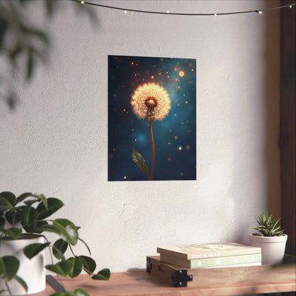 Digital download Dandelion Dream Matte Poster, Inspirational Wall Art, Home Decor, Nature Print, Gift for Her, Boho Wall Art
